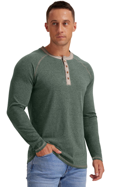 Sailwind Mens Henley Long Sleeve T-Shirt Cotton Casual Shirt