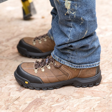 Cat Footwear Men's Threshold Waterproof Steel Toe Work Boot, Real Brown, 10.5