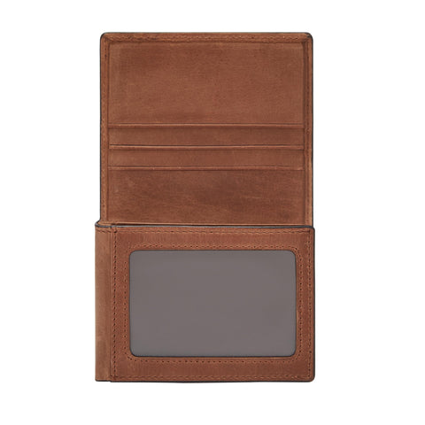 Fossil Men's Derrick Leather RFID-Blocking Execufold Trifold Wallet, Brown, (Model: ML3700200) Fossil