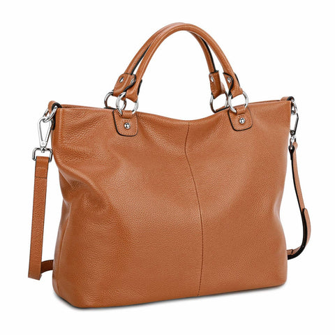 Kattee Women's Soft Genuine Leather Tote Bag, Top Satchel Purses and Handbags Kattee