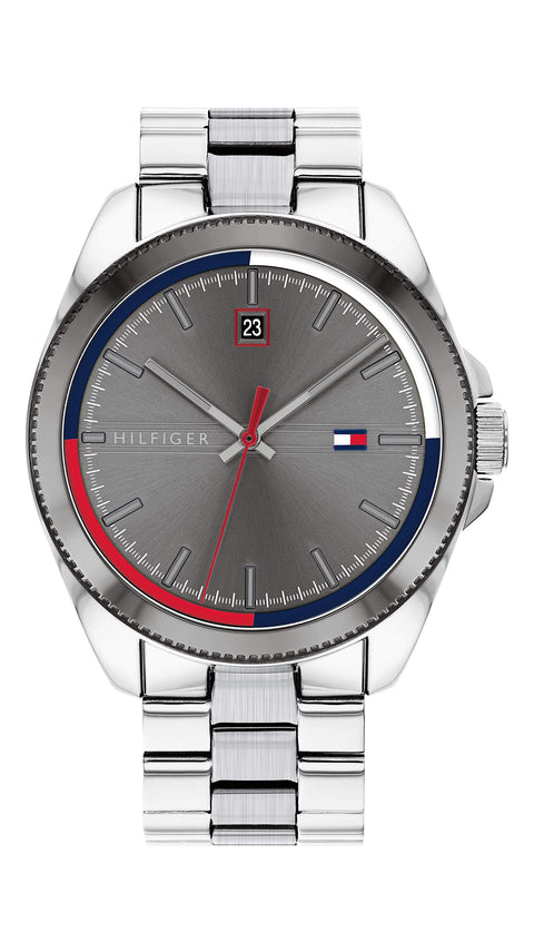 Tommy Hilfiger Men's Quartz Stainless Steel and Bracelet Casual Watch, Color: Grey (Model: 1791684) Tommy Hilfiger