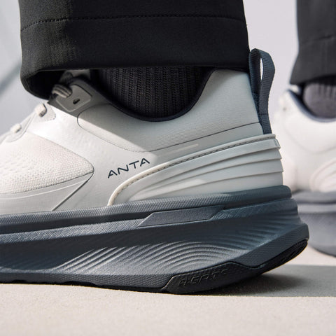 ANTA Men's Ebuffer 9.0 Walking Shoes Sneakers with Cushioned Comfortable & Breathable, High-Rebound Midsole for Commuting, Jogging, Urban Walking, Workout, Gray, 12