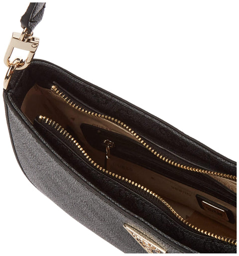 GUESS Noelle Top Zip Shoulder Bag, Coal Logo GUESS