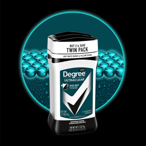 Degree Men UltraClear Antiperspirant Deodorant Black+White 2 Count 72-Hour Sweat & Odor Protection Antiperspirant For Men With MotionSense Technology 2.7 oz Degree