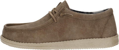 WHITIN Men's Casual Loafers Slip-on Leather Boat Shoes Fashion Deck Sneakers Size 11 Winter Walking Light Brown 44