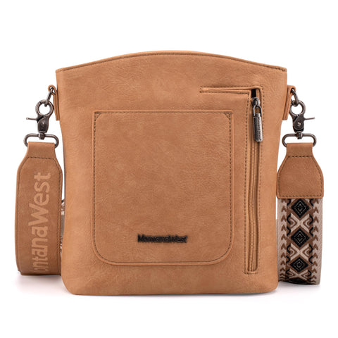 Montana West Multi Zip CCW Pocket Large Crossbody Bag With Adjustable Guitar Strap, Casual Soft Vegan Leather Shoulder Bag for Women MWC-185TN Montana West
