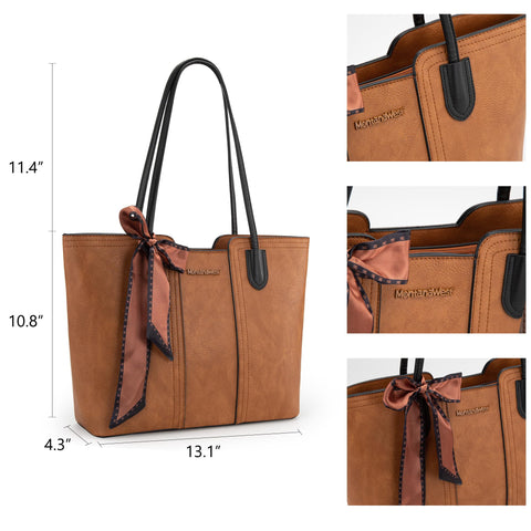 Montana West Tote Bag for Women Top Handle Satchel Purse Oversized Shoulder Handbag Hobo Bags Brown MWC-323BR Montana West