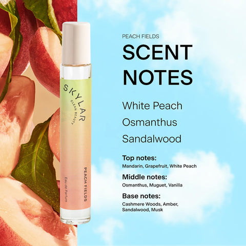 Skylar Peach Fields and Coconut Cove Eau de Perfume Layering 2 Pack- Hypoallergenic & Clean Perfume for Women & Men, Vegan & Safe for Sensitive Skin- (10mL /0.33 Fl oz) Skylar
