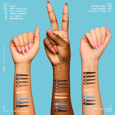 NYX PROFESSIONAL MAKEUP Epic Ink Liner, Waterproof Liquid Eyeliner - Black, Vegan Formula NYX PROFESSIONAL MAKEUP