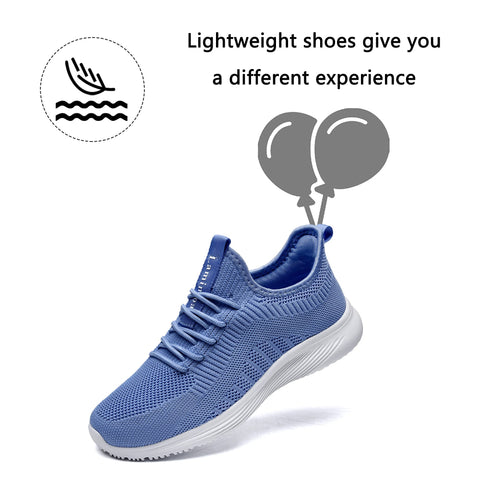 Lamincoa Womens Slip On Walking Shoes Non Slip Casual Road Running Lightweight Mesh Fashion Sneakers for Gym Travel Workout Blue Lamincoa