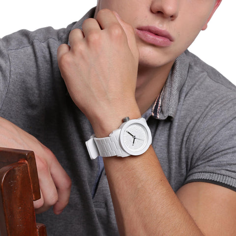 Diesel Men's 52mm Double Down Quartz Silicone Three-Hand Watch, Color: White (Model: DZ1436) Diesel