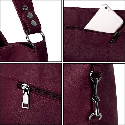 YALUXE Genuine Leather Shoulder Bag Stylish Hobo Handbag Women's Crossbody Purse Travel Top-Handle Tassel YALUXE