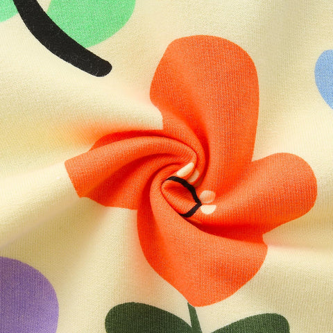 Little Girls Sweatshirts Clothes Outfits Fall Winter Spring Cotton Cute Crewneck Long Sleeve Floral and Rainbow Casual Shirt Tops Hoodie Clothing for Daily School Playwear Cream with Flowers Size 6