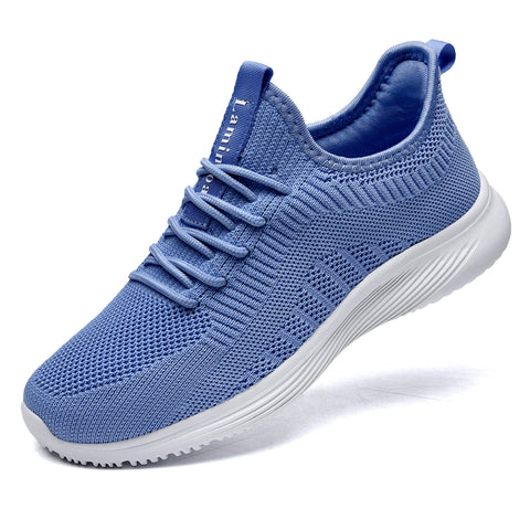 Lamincoa Womens Slip On Walking Shoes Non Slip Casual Road Running Lightweight Mesh Fashion Sneakers for Gym Travel Workout Blue Lamincoa