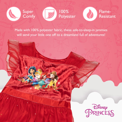 Disney Girls Princess Fantasy Gown Nightgown, CELEBRATE XMAS 2, 6