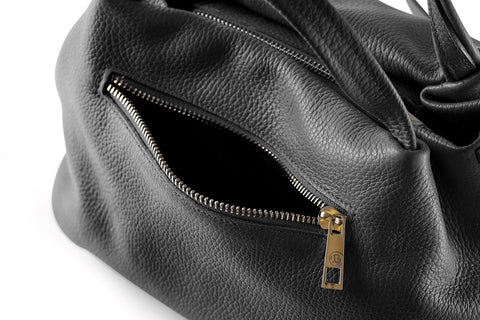 Baroncelli Italian Black Leather Purse for Women Genuine Soft Leather Medium Size Shoulder Crossbody Bag Made in Italy Baroncelli