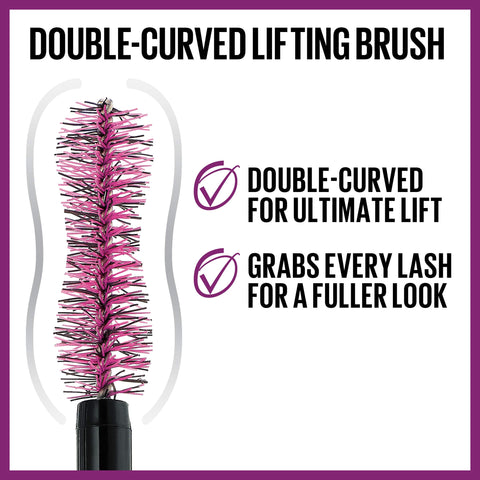 Maybelline The Falsies Lash Lift Washable Mascara Volumizing, Lengthening, Lifting, Curling, Multiplying, Eye Makeup, Blackest Black, 1 Count MAYBELLINE