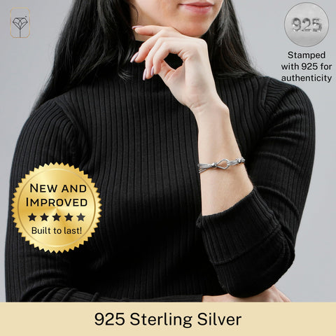 MAX + STONE 925 Sterling Silver Bracelet for Women | 7.5 Inches Silver Mesh Bracelet MAX + STONE