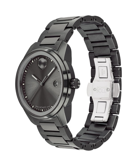 Movado Men's Bold Verso Swiss Quartz Watch with Stainless Steel Strap, Grey, 21 (Model: 3600860) Movado
