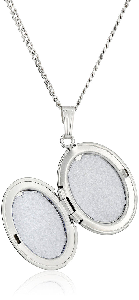 Amazon Essentials Sterling Silver Polished Oval Locket Necklace, 16" (previously Amazon Collection) Amazon Essentials