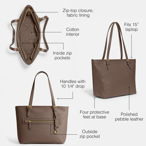 Coach Polished Pebble Leather Taylor Tote Coach