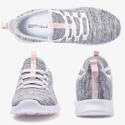 ALEADER Women's Energycloud Slip On Walking Shoes Pure Running Shoes for Gym Workout Treadmill Running Errands White Gray Size 6 US