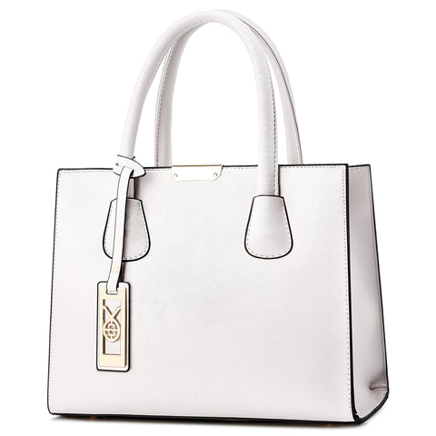 CHICAROUSAL Crossbody Purses and Handbags for Women PU Leather Tote Shoulder Bags Top Handle Satchel (White) CHICAROUSAL