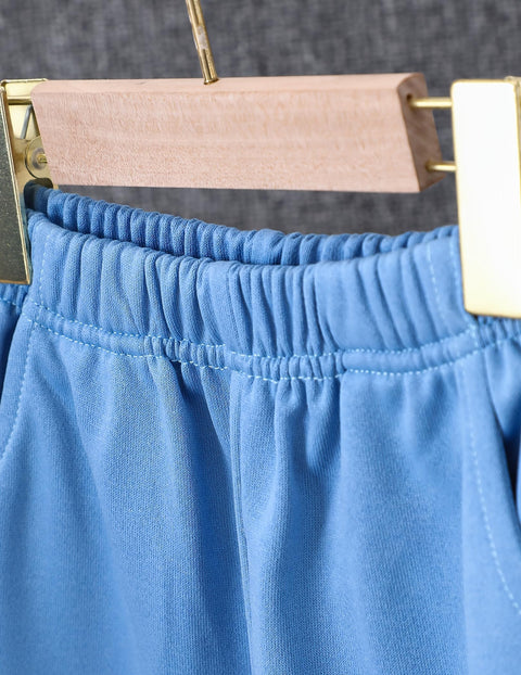 Fdqin 2Pcs Kids Boys Flannel Plaid Shirt Tops Pants Set Hoodie Sweatsuit for Fall Winter Spring Outfits Blue 9-10Year