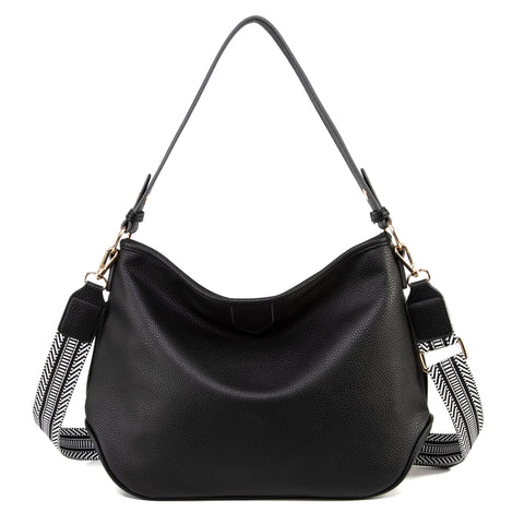 Montana West Hobo Bags for Women Purses and Handbags Top Handle Shoulder Bags with Adjustable Guitar Strap MWC-085BBK Montana West