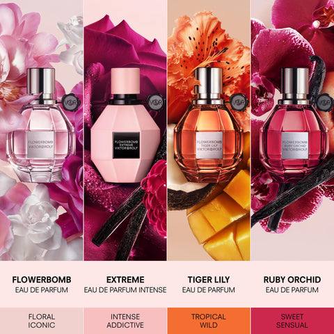 Viktor&Rolf - Flowerbomb Ruby Orchid Eau de Parfum - Women's Perfume - Floral & Fruity - With Notes of Vanilla & Peach - 0.34 Fl Oz - Travel Size