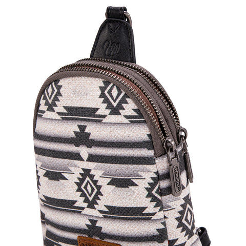 Wrangler Aztec Sling Bag Southwest Crossbody Bags Trendy Chest Bag for Women Shoulder Bag LG-WG2205-210BK Wrangler