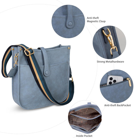 Montana West Crossbody Bag for Women Trendy Purses and Handbags Hobo Bags with 2 Adjustable Guitar Strap MWC-177JN Montana West