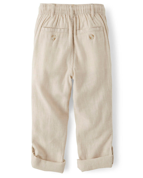 Gymboree,and Toddler Drawstring Linen Pants,Bisquit,4T