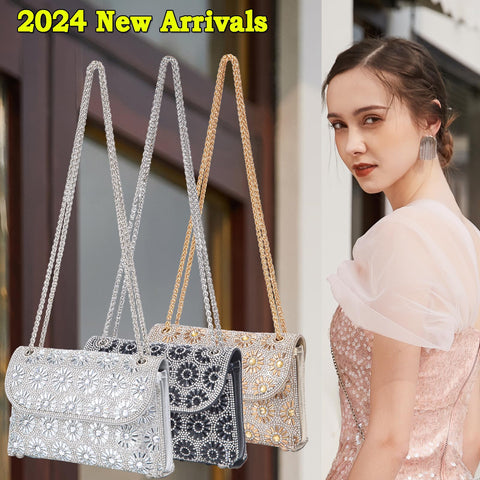 BBTT.ful Shoulder Bags Crossbody Bag Purses Handbags Crystals Rhinestone Evening Bag for Women Clutch Purse with Chain (champagne) BBTT.ful