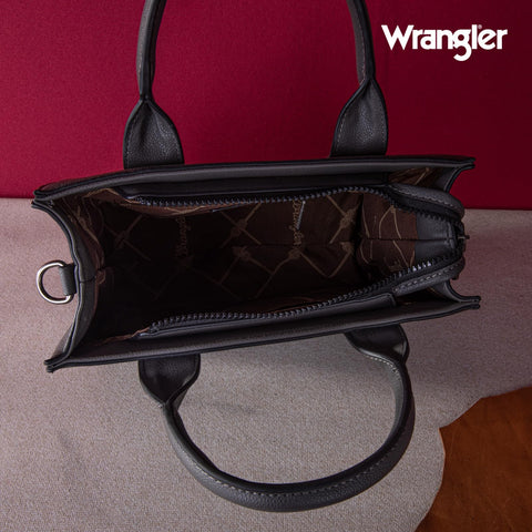 Wrangler Tote Bag for Women Top Handle Handbags Satchel Bag Shoulder Bag Purse for Women with Crossbody Strap LG-WG70-8120DGY Wrangler