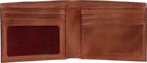Rawlings Mens Tanned-leather Baseball Stitch Embroidered Wallet - (Dark Brown) Rawlings