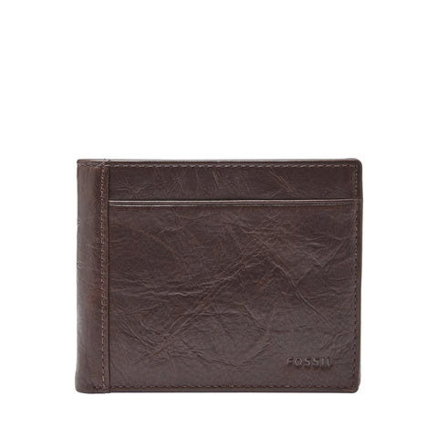 Fossil Men's Neel Leather Bifold with Coin Pocket Wallet, Brown, (Model: ML3890200) Fossil