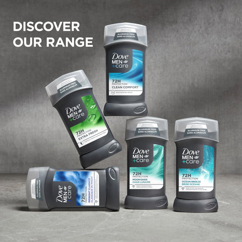 Dove Men+Care Deodorant Stick for Men Clean Comfort Pack of 2 Aluminum Free 72-Hour Odor Protection Mens Deodorant with 1/4 Moisturizing Cream 3 oz DOVE MEN + CARE