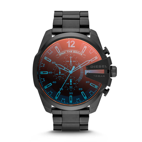 Diesel Men's 59mm Mega Chief Quartz Stainless Steel Chronograph Watch, Color: Black (Model: DZ4318) Diesel
