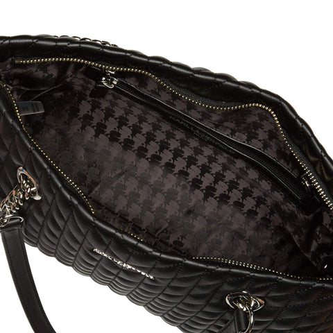 Karl Lagerfeld Paris Womens Karolina Tote Bag, Black/Silver Karl Lagerfeld Paris