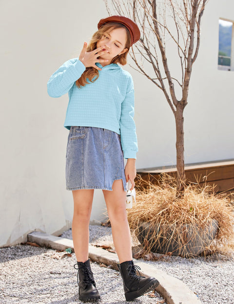 Arshiner Girls 2 Piece Pullover Hooded Sweatshirt and Sweatpants Clothing Sets Long Sleeve Athletic Outfit Tracksuits 7-8 Y
