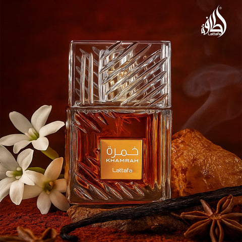 Lattafa Khamrah - Vanilla, Warm Spicy, Amber, Cinnamon - Eau de Parfum Long-Lasting Fragrance for Unisex, 3.40 Ounce / 100 ml