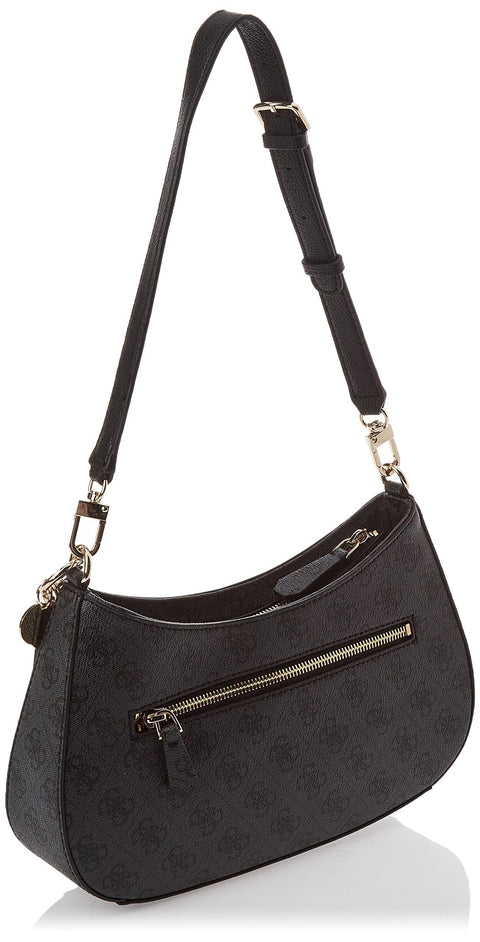 GUESS Noelle Top Zip Shoulder Bag, Coal Logo GUESS