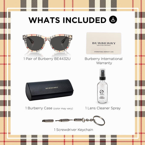 BURBERRY BE4432U Phantos Shape Acetate Sunglasses with Luxury Eyewear Kit