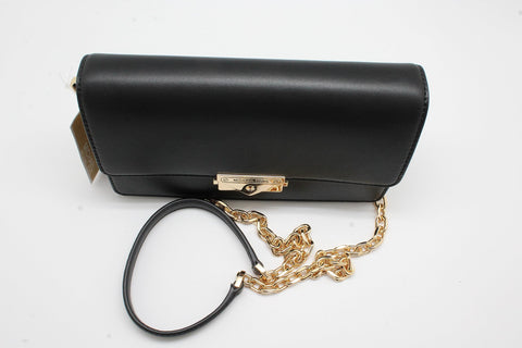 MICHAEL KORS CECE MEDIUM FLAP VEGAN LEATHER SHOULDER CROSSBODY BAG CLUTCH BLACK Michael Kors