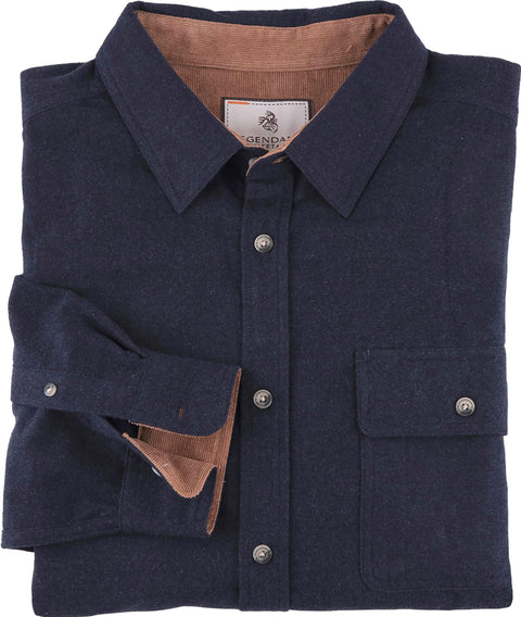 Legendary Whitetails Men's Standard Flannel Shirt Long Sleeve Button Down 100% Cotton, Navy Heather, X-Large