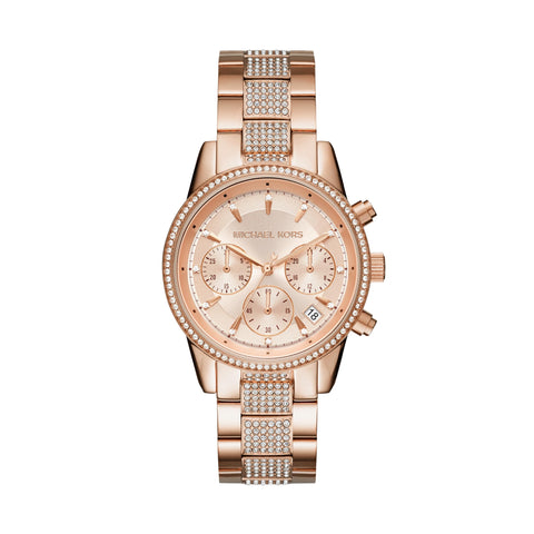 Michael Kors Ritz Chronograph Gold-Tone Stainless Steel Women's Watch (Model: MK6485) MICHAEL KORS(マイケルコース)