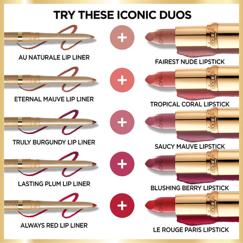 L’Oréal Paris Colour Riche Original Creamy, Hydrating Satin Lipstick with Argan Oil and Vitamin E, Saucy Mauve , 1 Count L'Oreal Paris