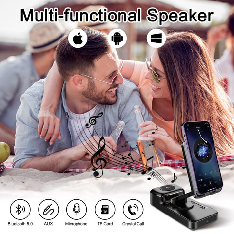 Gifts for Men Women, Bluetooth Speaker with Wireless Charging Phone Stand, HD Surround Sound Speaker, Cool Gadget Gifts for Men Women Dad Mom Birthday MepvabKY