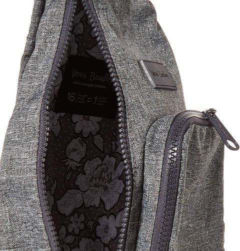 Vera Bradley Women's Recycled Lighten Up Reactive Mini Sling Backpack, Gray Heather, One Size Vera Bradley